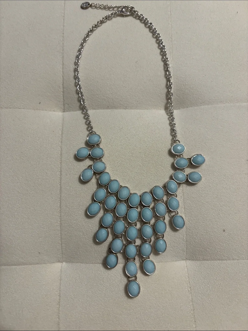 Light Blue Statement Bib Necklace - Women Jewelry